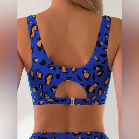 NWOT SHEIN Swim SXY Summer Beach Printed Round Neck Wireless Bikini Swimwear Set - Picture 4 of 8